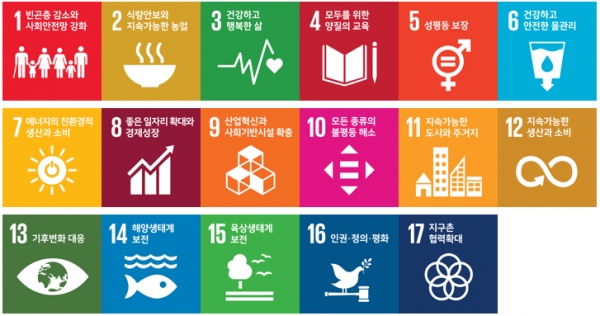 UN이 지정한 SDGs 17개 목표. ⓒ지속가능발전포털