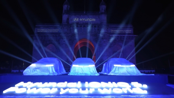 게이트웨이 오브 인디아 미디어 프로젝션 - 인도 현대자동차 아이오닉 5 론칭 행사. ©이노션